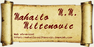 Mahailo Miltenović vizit kartica